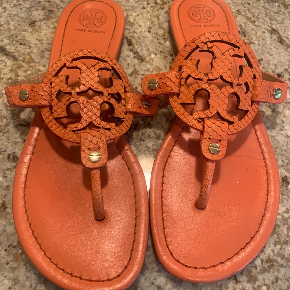 Tory Burch Miller Sandal - Orange - Size 9